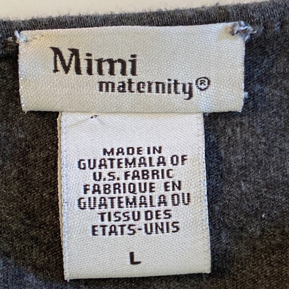 Mimi Maternity Size Large Long Sleeve Gray Scoop Neck Nursing Top: 4881 - Picture 5 of 6